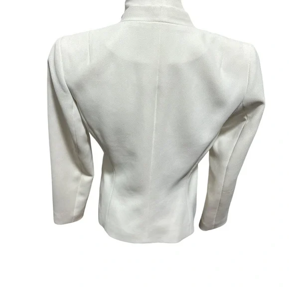 Reiss Sancia White Open Front Blazer Size 2 Minimalist Work Jacket - Picture 4 of 7